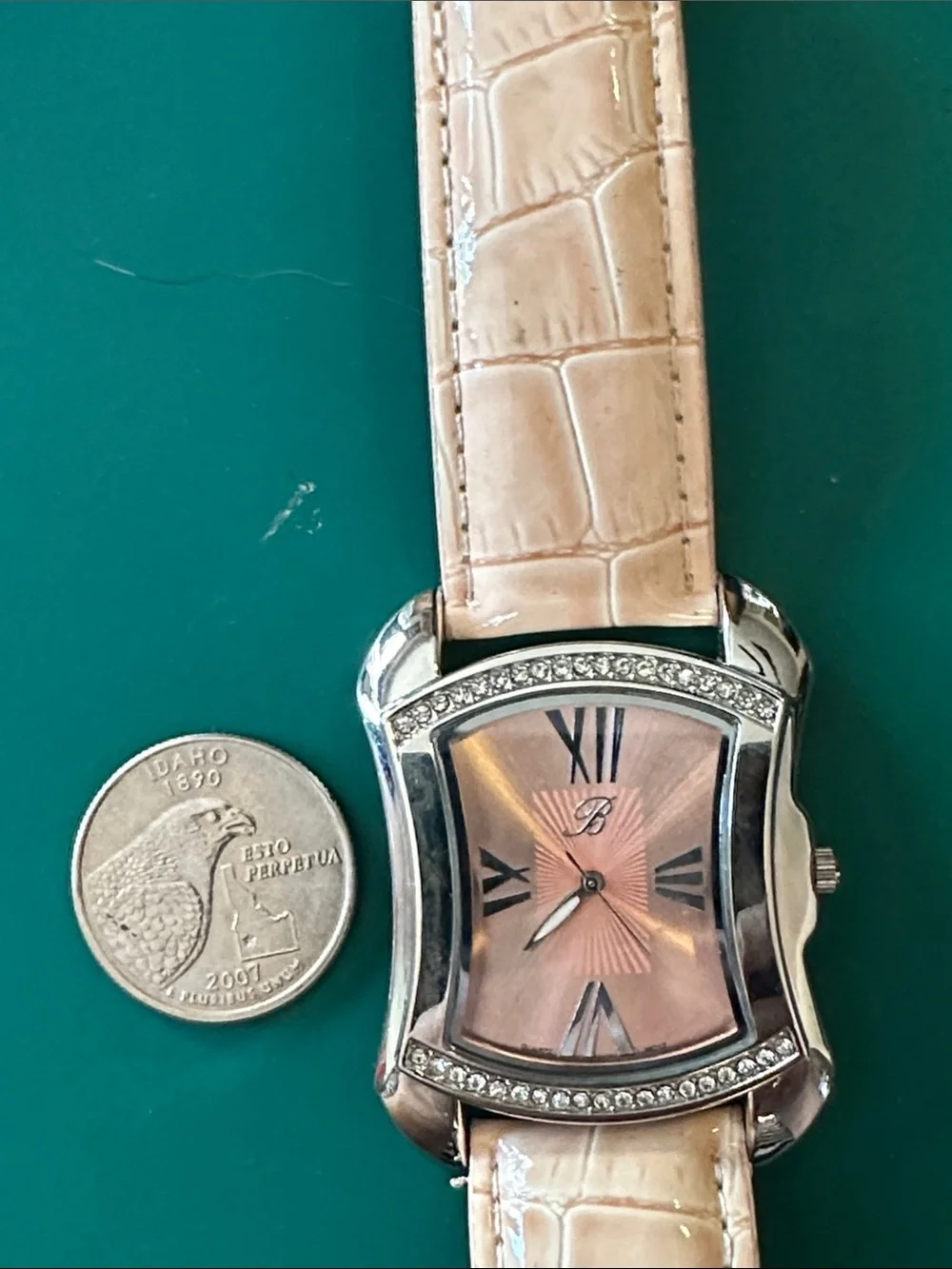 NWOT Brighton Women’s Pink large face  Watch w/  Crystal Accents